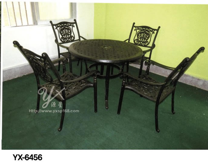 Outdoor cast aluminum table and chair series 6456