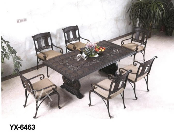 Outdoor cast aluminum table and chair series 6463