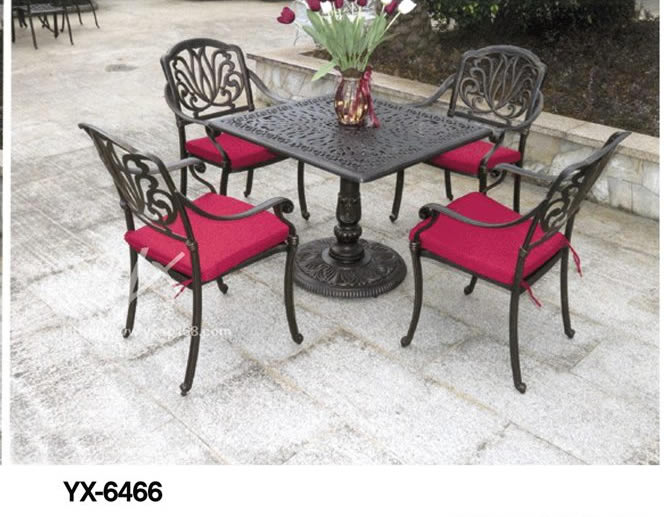 Outdoor cast aluminum table and chair series 6466
